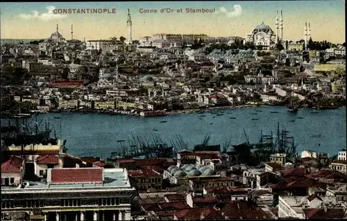 Ak Konstantinopel Istanbul Türkei, Corne d'Or et Stamboul