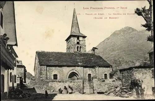 Ak Valle de Aran Katalonien, La Iglesia de Bosost, Église, Kriche