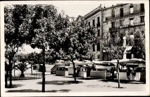 Ak Constantine Algerien, Place Nemours et la Breche, Hotel