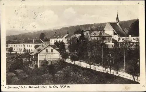 Ak Mönichkirchen in Niederösterreich, Partie im Ort, Kirche