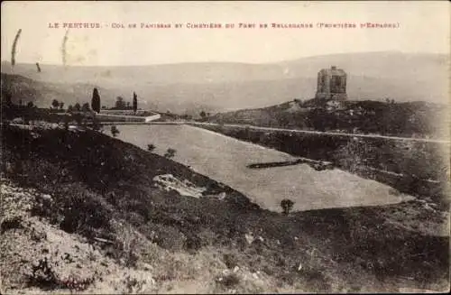 Ak Le Perthus Pyrénées Orientales, Col de Panissas et cimetière du Fort de Bellegarde