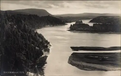 Ak Schweden, Flusspartie mit Landschaftsblick, Angermanälven, Angerman 