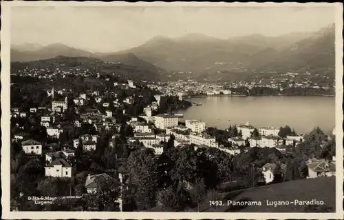 Ak Lugano Kt. Tessin Schweiz, Panoramablick auf die Stadt