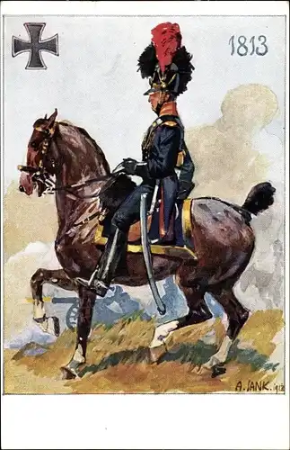 Künstler Ak Jank, A., Bayerische Artillerie 1813, 100jh Feier des Beurlaubtenstandes 1913