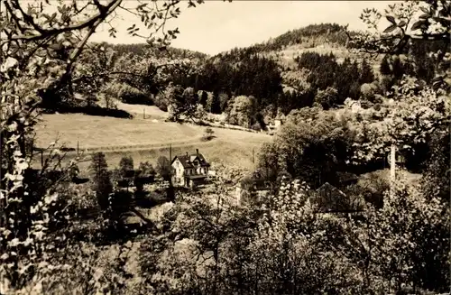 Ak Jocketa Pöhl Vogtland, Durchblick zur Barthmühle mit Umgebung