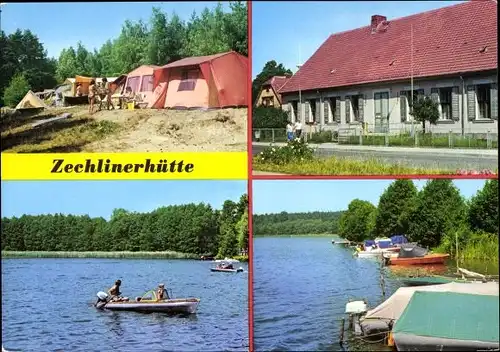 Ak Zechlinerhütte Rheinsberg in Brandenburg, Zeltplatz Kälbernkoppel, Wegener Gedenkstätte, See