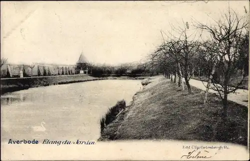 Ak Averbode Flämisch Brabant Flandern, Flusspartie, Uferpromenade