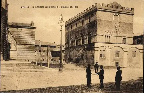 Ak Orvieto Umbria, Le Schiasce del Duomo e il Palazzo del Papi