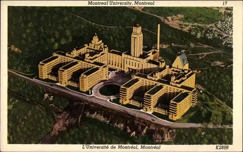 Ak Montreal Québec Kanada, L'Université, Blick auf die Universität, Fliegeraufnahme