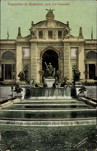Ak Bruxelles Brüssel, Exposition 1910, la cascade, Brunnen, Weltausstellung