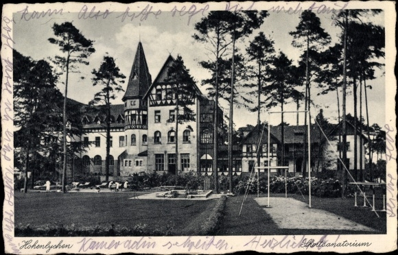 Ak Hohenlychen Lychen Im Kreis Uckermark Sportsanatorium Garten