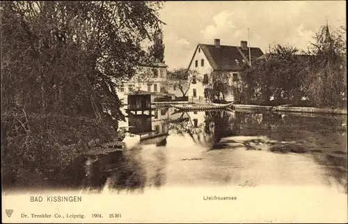 Ak Bad Kissingen Unterfranken Bayern, Partie am Liebfrauensee, Gondel