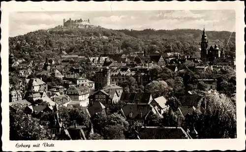 Ak Coburg in Oberfranken, Blick auf den Ort mit Veste