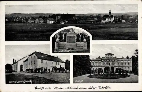 Ak Studniska Dolne Nieder Schönbrunn Sulików Schönberg Schlesien, Gasthof zur Hoffnung, Schloss