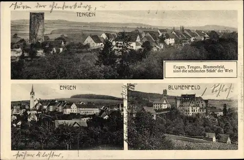 Ak Tengen in Baden Württemberg, Ortspanorama, Ansichten von Engen und Blumenfeld