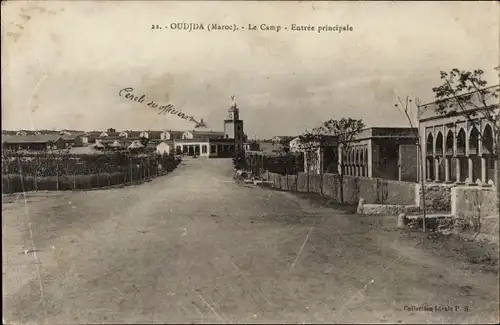 Ak Oudjda Oujda Marokko, Le Camp, Entrée principale, Militärlager