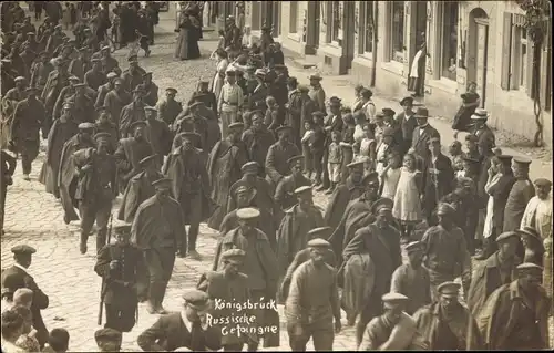 Foto Ak Königsbrück in der Oberlausitz, Russische Kriegsgefangene, I. WK 