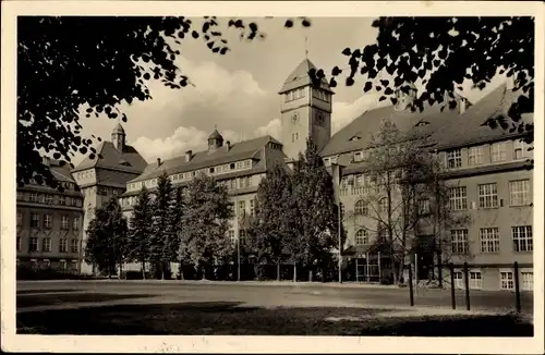 Ak Bischofswerda im Kreis Bautzen, Ansicht der Goetheschule, Fassade