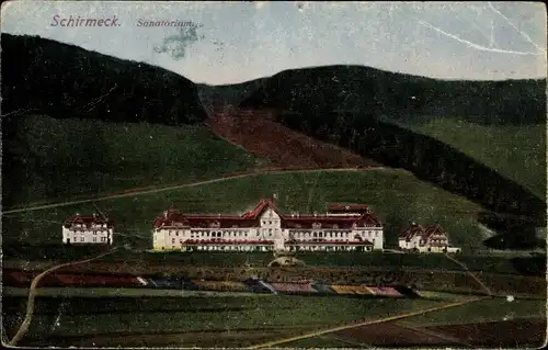 Ak Schirmeck Elsass Bas Rhin, Blick zum Sanatorium mit Umgebung