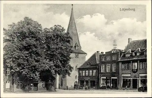 Ak Lütjenburg in Schleswig Holstein, Kirche, Apotheke, Geschäfte