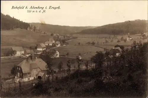 Ak Rehefeld Zaunhaus Altenberg im Erzgebirge, Blick auf den Ort mit Umgebung