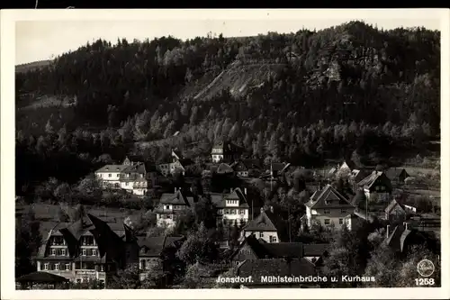 Ak Jonsdorf in Sachsen, Mühlsteinbrüche und Kurhaus, Hotel Gondelfahrt