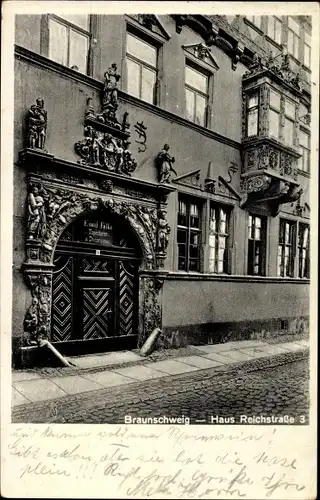 Ak Braunschweig in Niedersachsen, Haus Reichstraße 3, Emil Falke