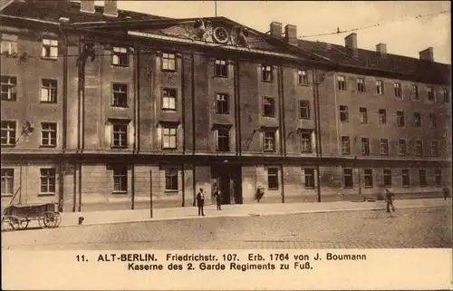 Ak Berlin Mitte, Friedrichstraße 107, Kaserne des 2. Garde Regiments zu Fuß