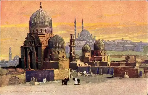 Künstler Ak Cairo Kairo Ägypten, Tombeaux des Mamelouks, Grabstätten