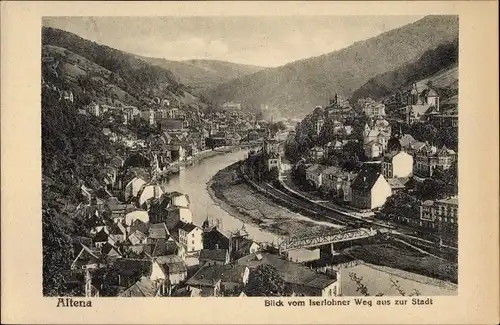 Ak Altena im Märkischen Kreis, Blick vom Iserlohner Weg aus zur Stadt