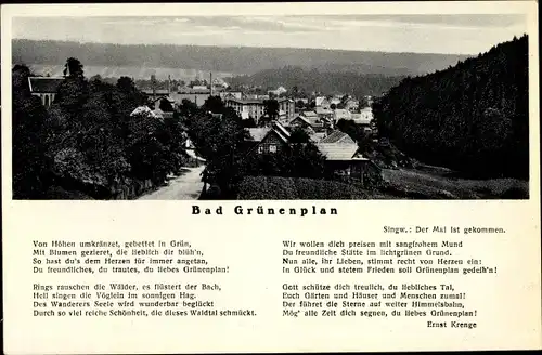 Lied Ak Bad Grünenplan Delligsen in Niedersachsen, Lied von Ernst Krenge, Ort mit Umgebung