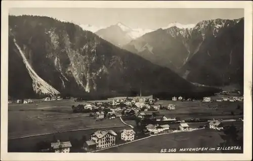 Ak Mayrhofen in Tirol, Blick auf den Ort mit Umgebung, Zillertal