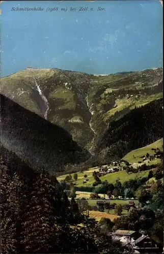 Ak Zell am See in Salzburg, Blick zur Schmittenhöhe, Photochromie