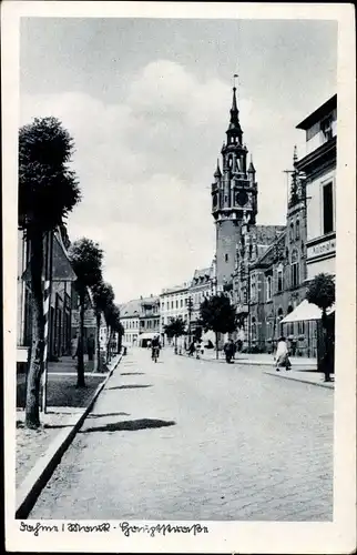 Ak Dahme in der Mark, Blick in die Hauptstraße, Passanten