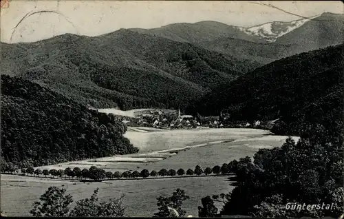 Ak Günterstal Freiburg im Breisgau Baden Württemberg, Blick auf Ortschaft und Umgebung