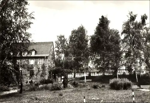 Ak Bermsgrün Schwarzenberg im Erzgebirge Sachsen, Blick zum Arbeiterheim