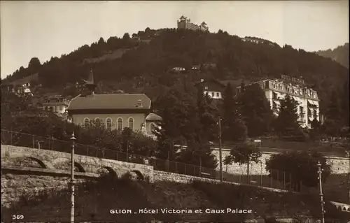 Ak Glion Montreux Kt. Waadt, Hôtel Victoria et Caux Palace