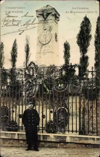 Ak Champigny sur Marne Val de Marne, La colonne du monument