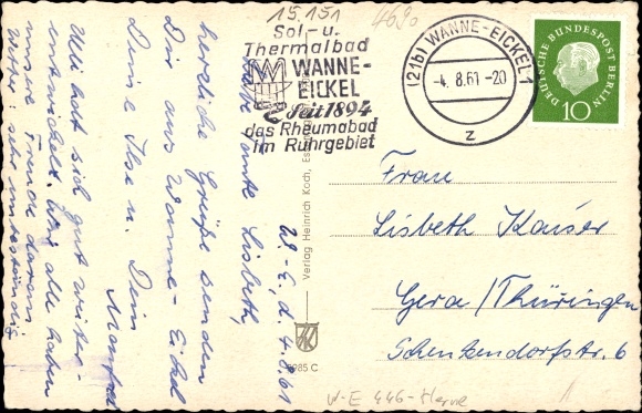 Ak Wanne Eickel Herne Im Ruhrgebiet Nordrhein Westfalen