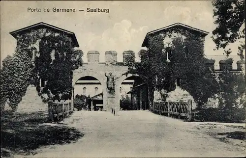 Ak Bad Homburg vor der Höhe, Blick auf Porta de Germana, Saalburg