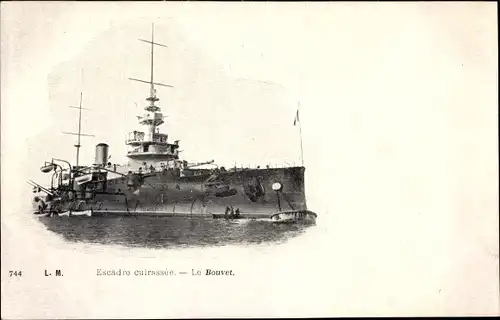 Ak Französisches Kriegsschiff, Le Bouvet, Escadre cuirassé, Marine Militaire Francaise