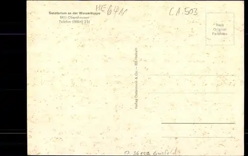 Ak Obernhausen Gersfeld in der Rhön in Hessen, Sanatorium an der Wasserkuppe