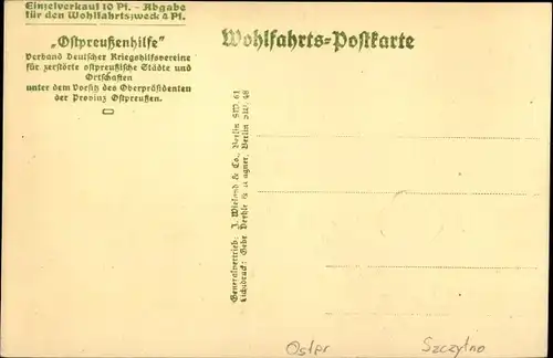 Ak Szczytno Ortelsburg Ostpreußen, Marktplatz, Ostpreußenhilfe, Kriegszerstörungen, I. WK