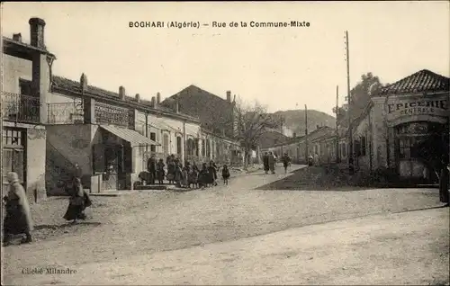 Ak Boghari Ksar el Boukhari Algerien, Rue de la Commune Mixte, Straßenpartie
