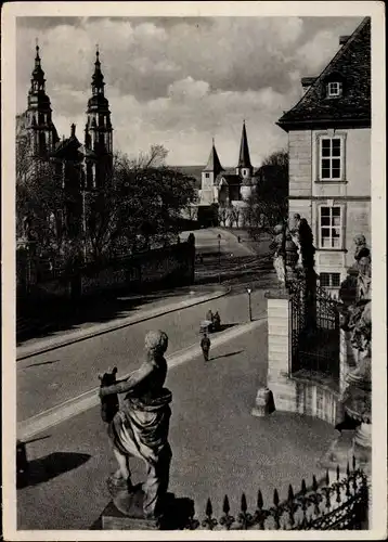Ak Fulda in Osthessen, Blick vom Schloss auf Dom und Michaelskirche