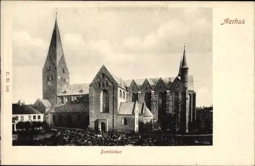 Ak Århus Aarhus Dänemark, Domkirken, Seitenansicht der Kirche