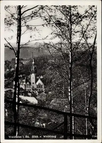 Ak Waldheim in Sachsen, Blick vom Wachberg, Wald, Teilansicht vom Ort