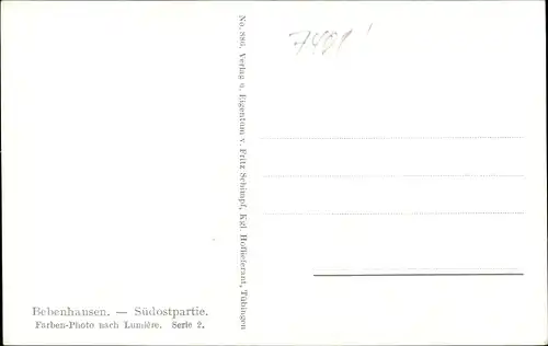 Ak Bebenhausen Tübingen am Neckar Baden Württemberg, Südostpartie von Ortschaft, Acker