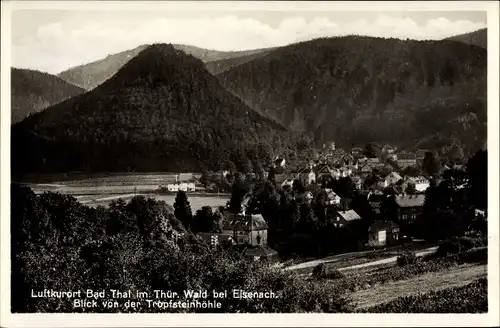 Ak Thal Ruhla im Wartburgkreis Thüringen, Blick auf Ortschaft von der Tropfsteinhöhle