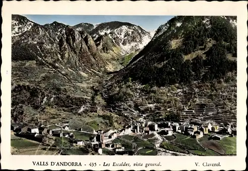 Ak Les Escaldes-Engordany Andorra, Vista General, Panorama des Ortes